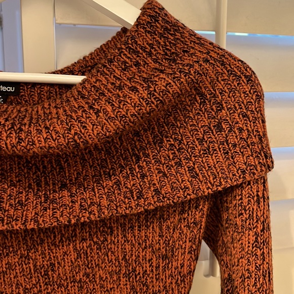 Rust Coloured Warm Knit Dress Cowl Neck - Picture 2 of 3